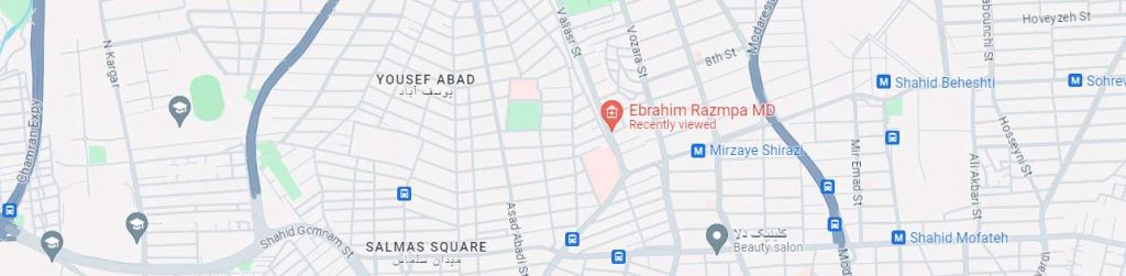 لوکیشن مطب دکتر رزم پا